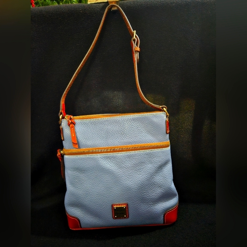 Dooney & Bourke Blue Pebble Leather Crossbody/Shoulder Bag - Picture 13 of 13